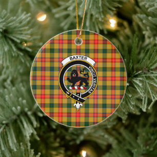 Adorno De Cerámica Clan escocés Baxter Tartán y Escudo