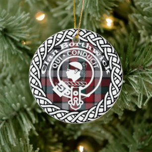 Adorno De Cerámica Clan escocés Borthwick Tartán y Escudo