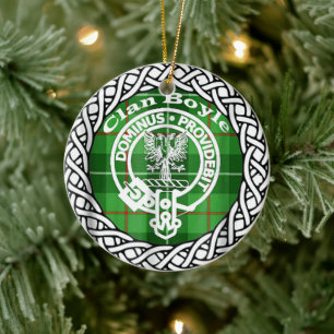Adorno De Cerámica Clan escocés Boyle Tartán y Escudo