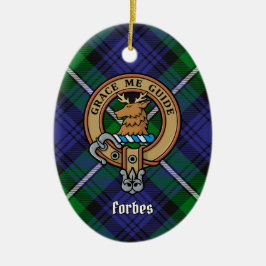 Adorno De Cerámica Clan Forbes Escudo sobre Tartán