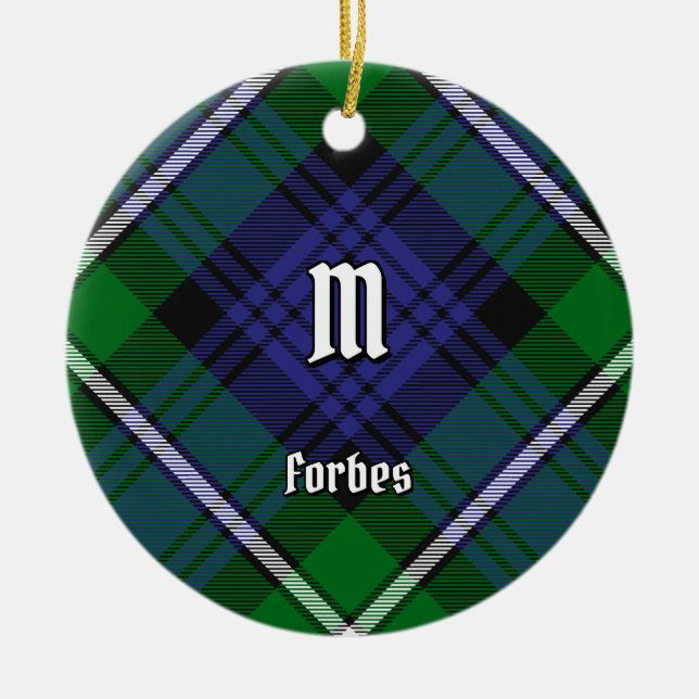 Adorno De Cerámica Clan Forbes Tartan (Frente)