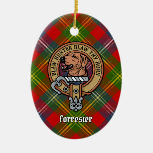 Adorno De Cerámica Clan Forrester Escudo sobre Tartán