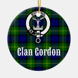 Adorno De Cerámica Clan Gordon Tartan Escudo