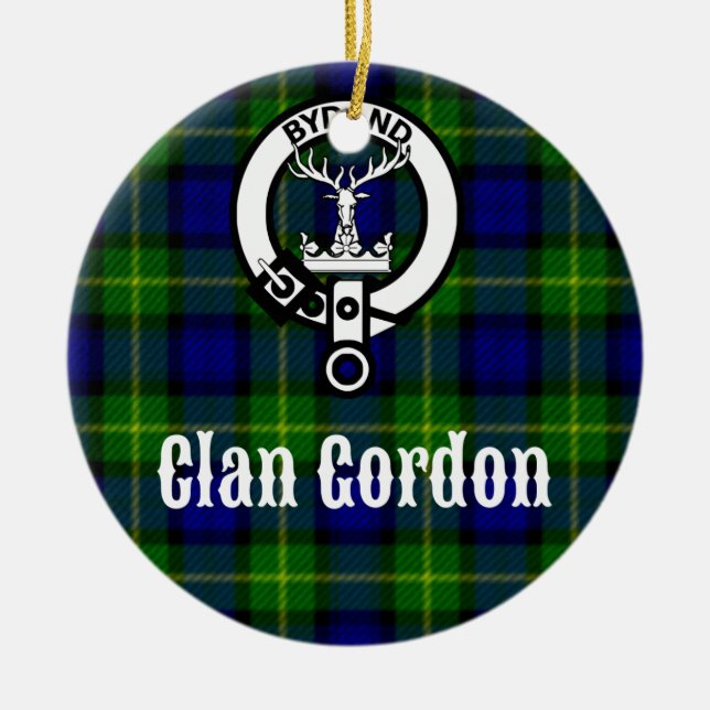 Adorno De Cerámica Clan Gordon Tartan Escudo (Frente)