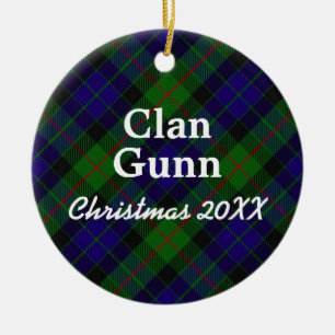 Adorno De Cerámica Clan Gunn Scottish Tartan