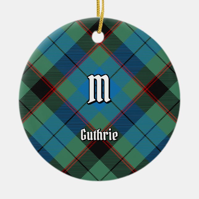 Adorno De Cerámica Clan Guthrie Tartan (Frente)