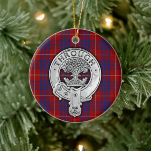 Adorno De Cerámica Clan Hamilton Escudo & Tartan