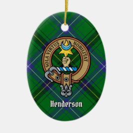 Adorno De Cerámica Clan Henderson Escudo sobre Tartán