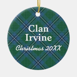 Adorno De Cerámica Clan Irvine Scottish Tartan