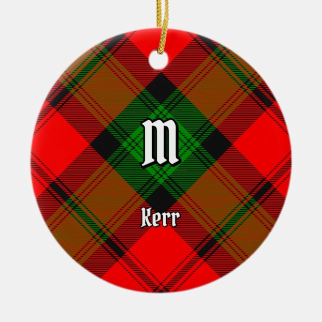 Adorno De Cerámica Clan Kerr Tartan (Frente)