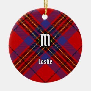 Adorno De Cerámica Clan Leslie Red Tartan