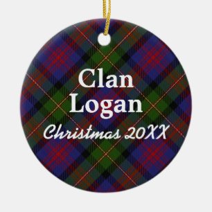 Adorno De Cerámica Clan Logan Scottish Tartan
