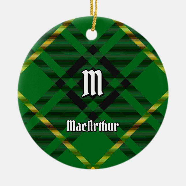 Adorno De Cerámica Clan MacArthur Tartan (Frente)