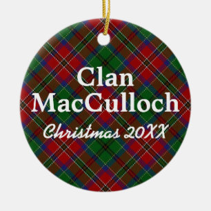 Adorno De Cerámica Clan MacCulloch Scottish Tartan