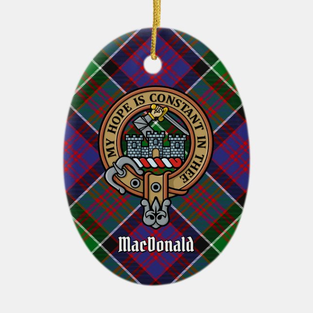Adorno De Cerámica Clan MacDonald de Clanranald Escudo (Frente)
