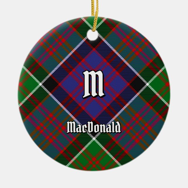 Adorno De Cerámica Clan MacDonald de Clanranald Tartán (Frente)