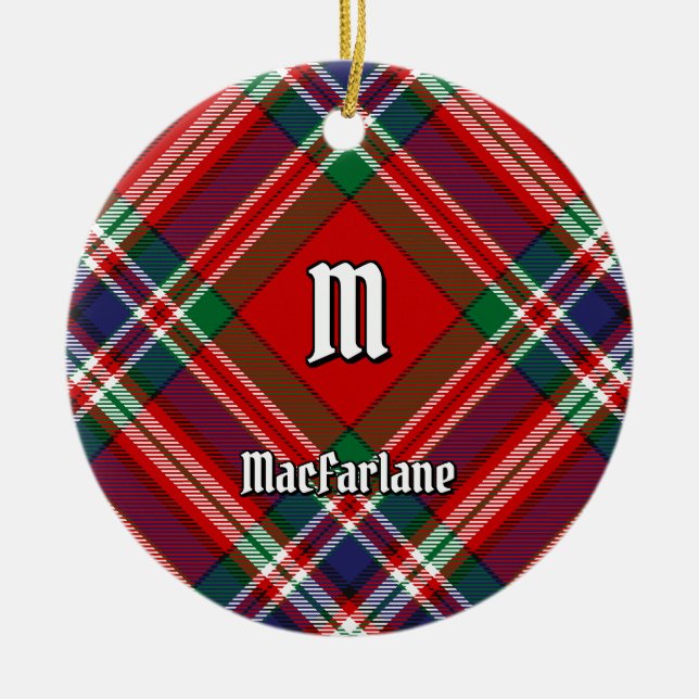 Adorno De Cerámica Clan MacFarlane Red Tartan (Frente)