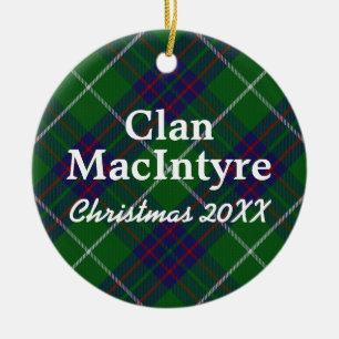 Adorno De Cerámica Clan MacIntyre Scottish Tartan