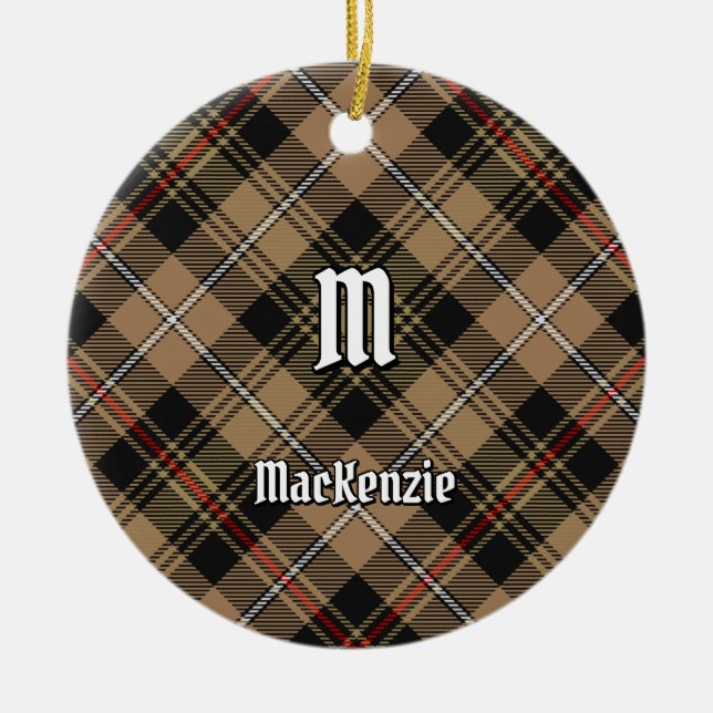Adorno De Cerámica Clan MacKenzie Hunting Brown Tartan (Frente)