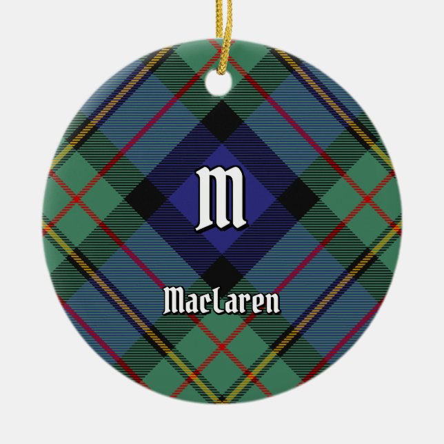 Adorno De Cerámica Clan MacLaren Tartan (Frente)