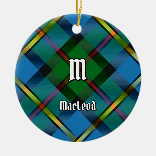 Adorno De Cerámica Clan MacLeod Hunting Tartán (Frente)