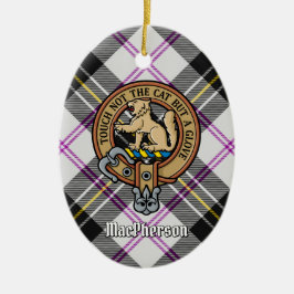 Adorno De Cerámica Clan MacPherson Escudo por Vestir Tartán