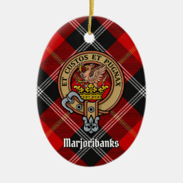 Adorno De Cerámica Clan Marjoribanks Escudo sobre Tartán