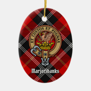 Adorno De Cerámica Clan Marjoribanks Escudo sobre Tartán