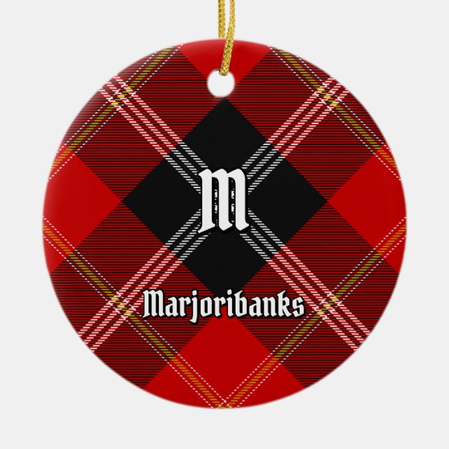 Adorno De Cerámica Clan Marjoribanks Tartan (Frente)