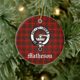 Adorno De Cerámica Clan Matheson Escudo Badge y Tartán