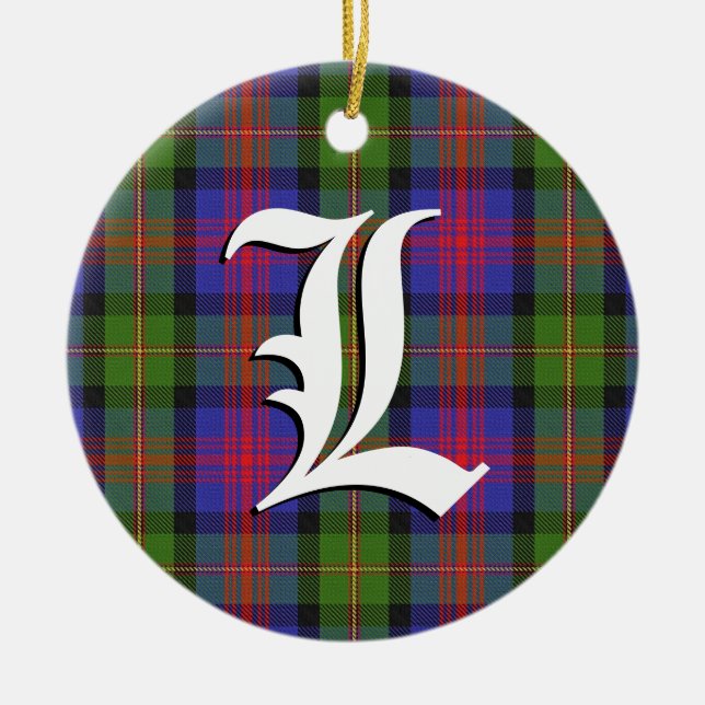 Adorno De Cerámica Clan Navidades de Escocia Logan Tartan Plaid (Frente)