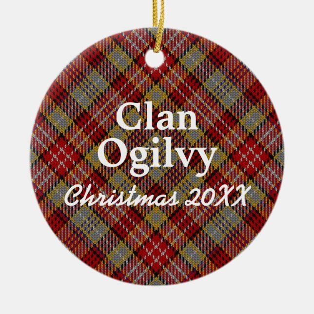 Adorno De Cerámica Clan Ogilvy Scottish Tartan (Frente)