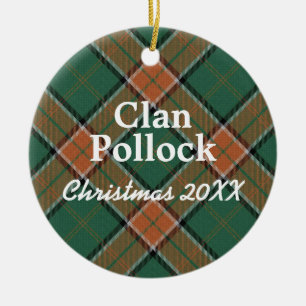 Adorno De Cerámica Clan Pollock Scottish Tartán