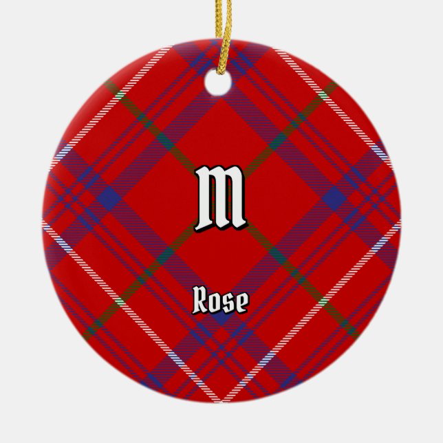 Adorno De Cerámica Clan Rosa Tartan (Frente)