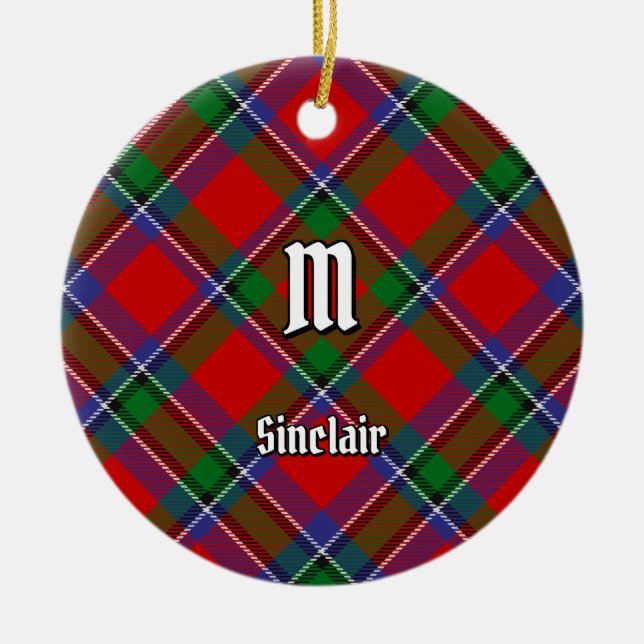 Adorno De Cerámica Clan Sinclair Tartan (Frente)