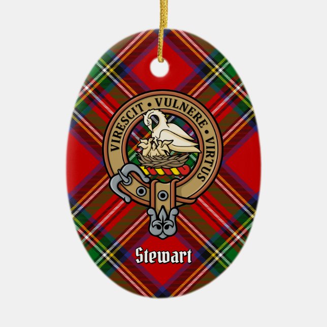 Adorno De Cerámica Clan Stewart Escudo (Frente)