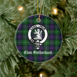 Adorno De Cerámica Clan Sutherland Escudo y Personalizable Tartán