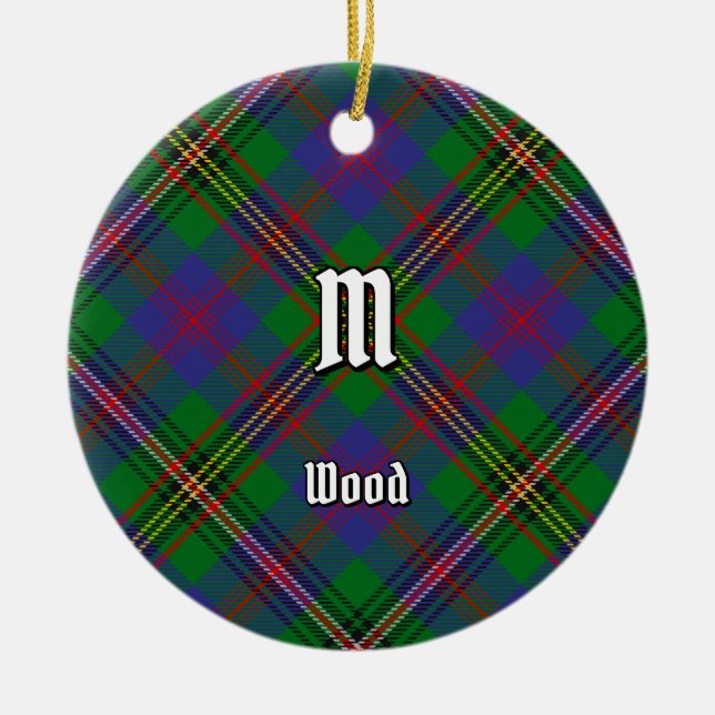Adorno De Cerámica Clan Wood Tartan (Frente)