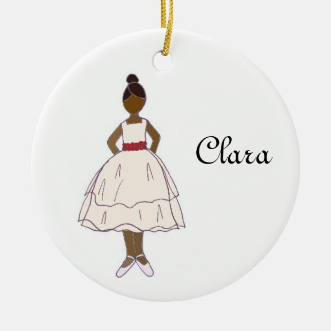 Adorno De Cerámica Clara Keepsake, un ballet de nucracker personaliza (Frente)