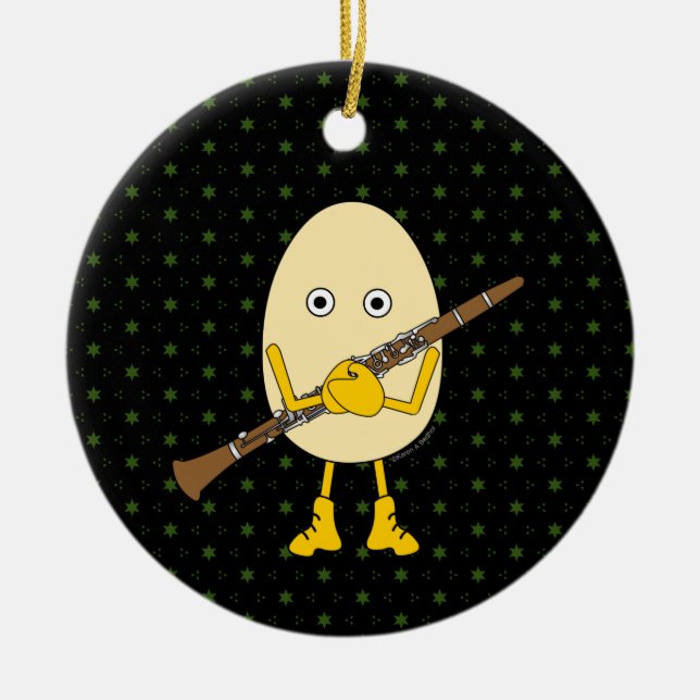 Adorno De Cerámica Clarinet Egghead (Frente)