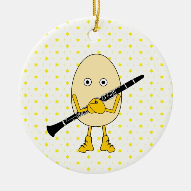 Adorno De Cerámica Clarinet Egghead (Frente)