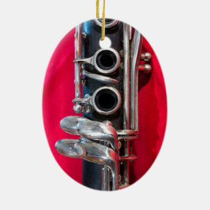 Adorno De Cerámica Clarinet en rojo