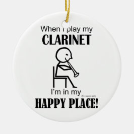 Adorno De Cerámica Clarinet Happy Place