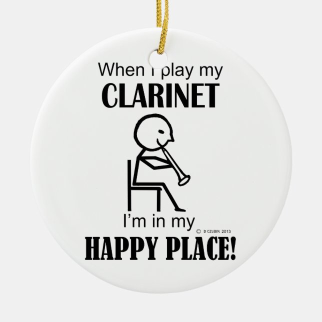 Adorno De Cerámica Clarinet Happy Place (Frente)