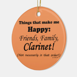 Adorno De Cerámica Clarinet me hace feliz