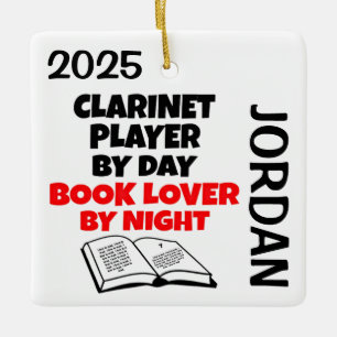 Adorno De Cerámica Clarinet Player ama al PERSONALIZADO de lectura