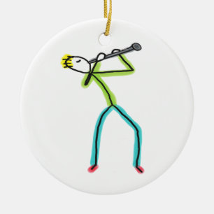 Adorno De Cerámica Clarinet Stickman
