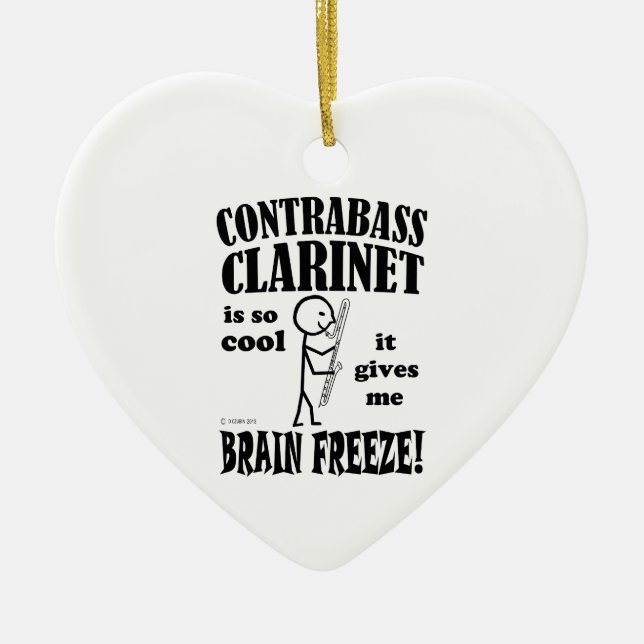 Adorno De Cerámica Clarinete de contrabass, congelación cerebral (Frente)