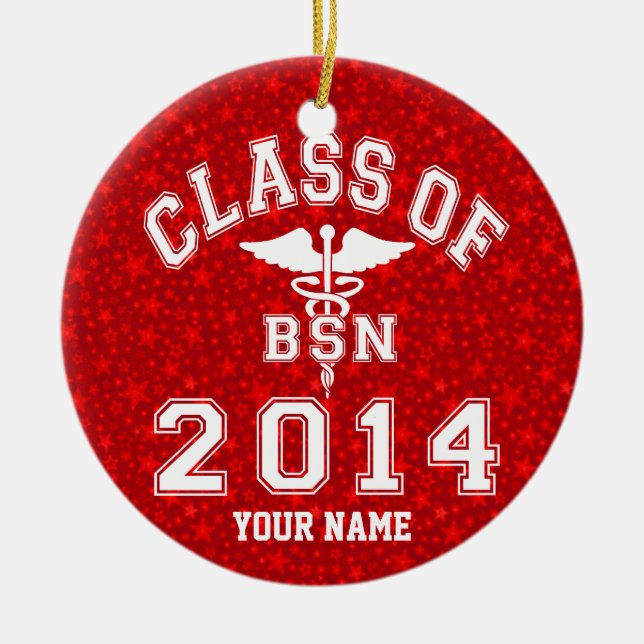 Adorno De Cerámica Clase de 2014 BSN (Frente)