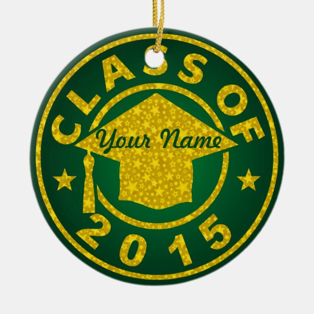 Adorno De Cerámica Clase De 2015 (Frente)